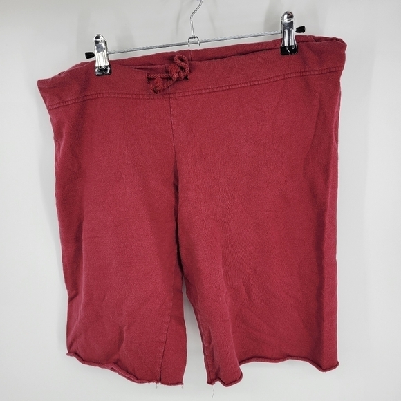Bella Canvas Womens Red Bermuda Shorts With adjustable Waist 100% Cotton Size M - Picture 4 of 10